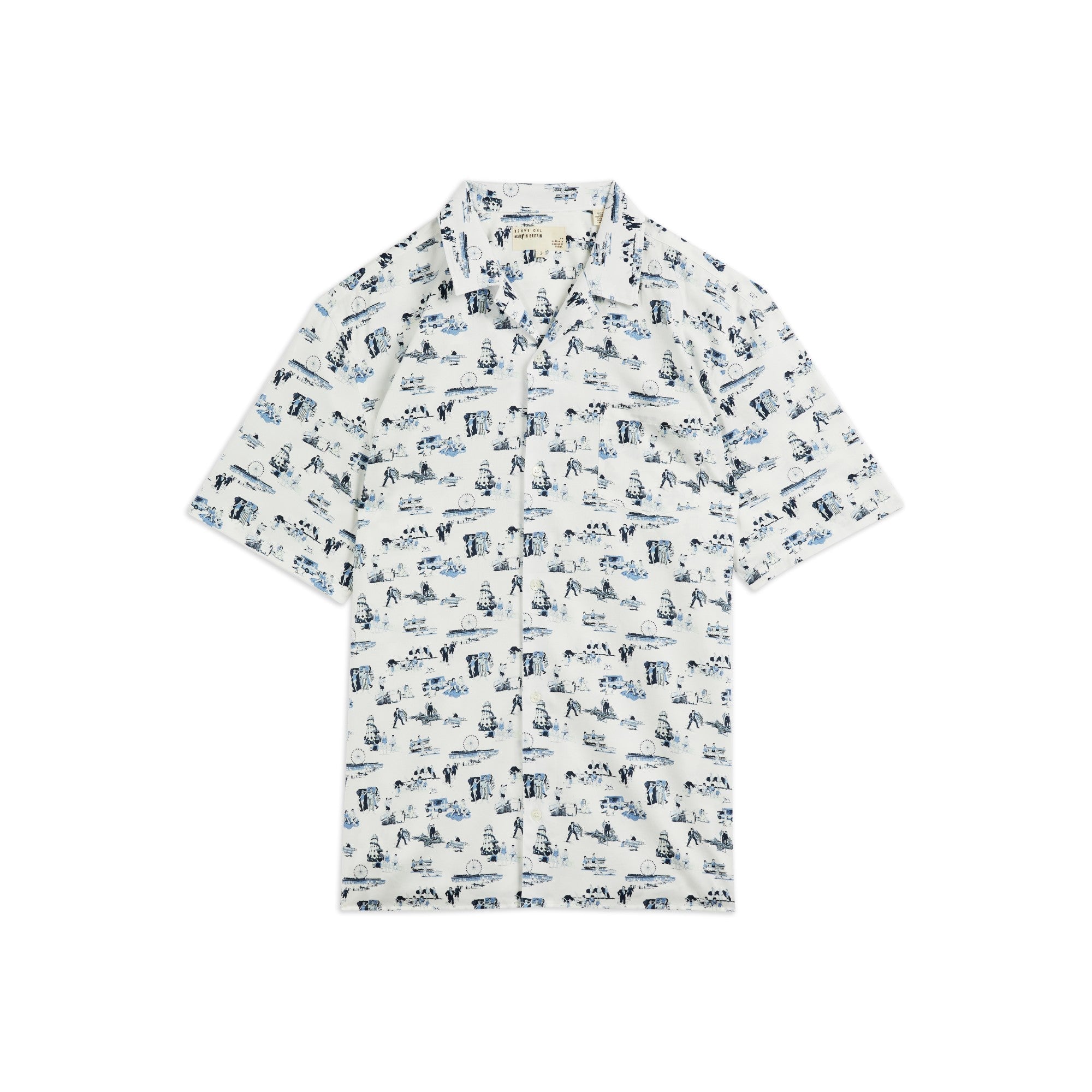 Men Mma-Chipbag-Mib Ss Tdj Printed Revere Shirt - Cream