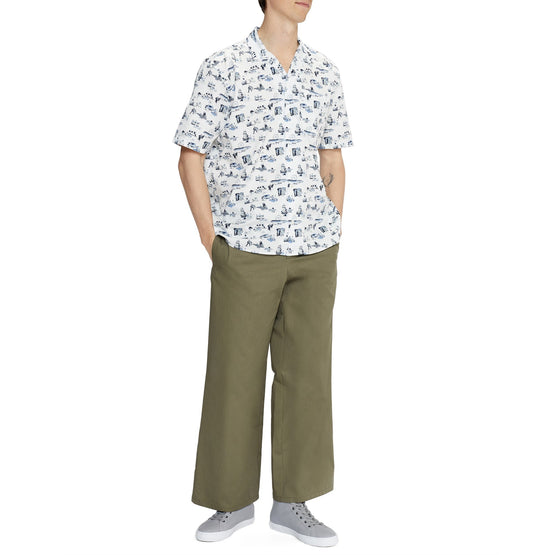 Men Mma-Chipbag-Mib Ss Tdj Printed Revere Shirt - Cream