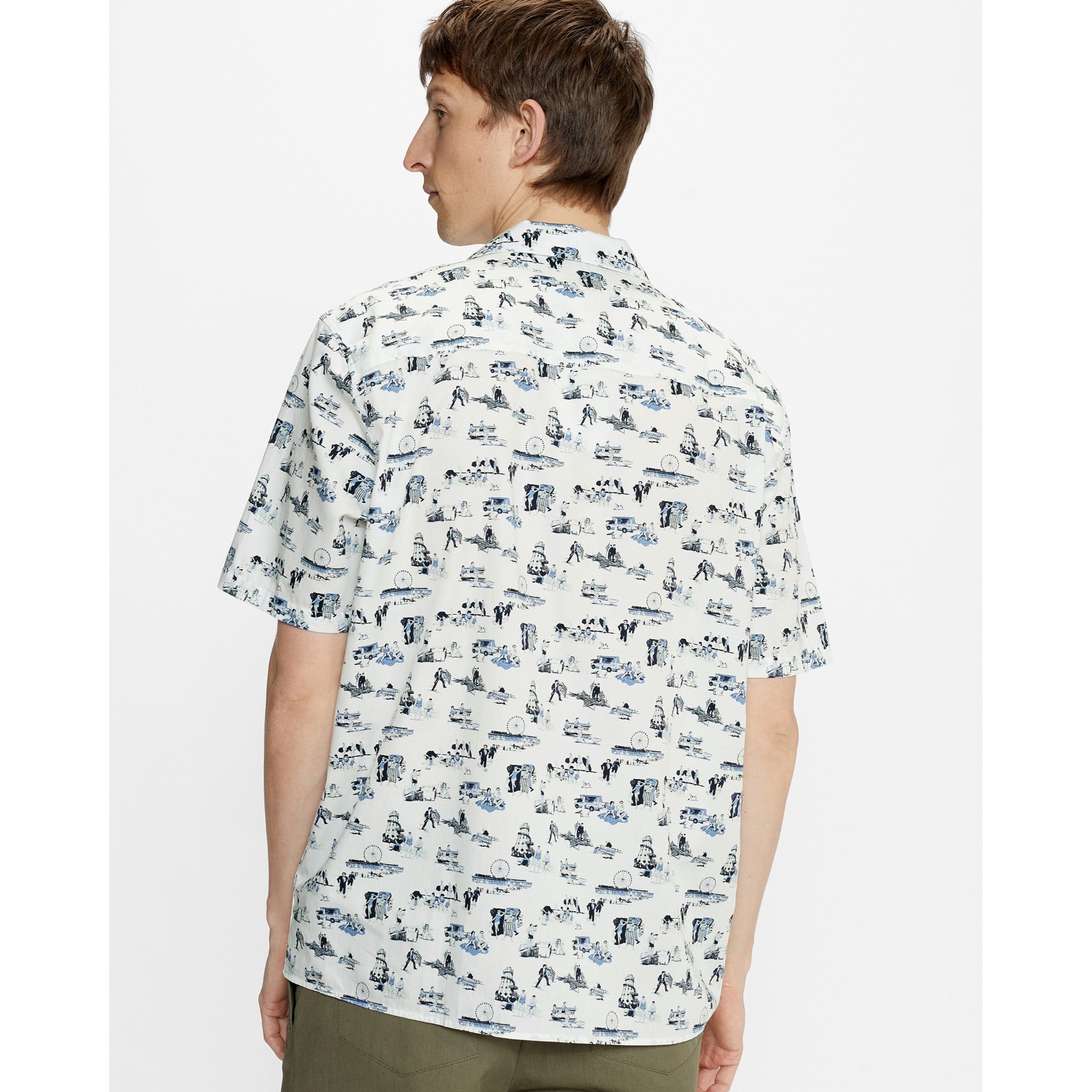 Men Mma-Chipbag-Mib Ss Tdj Printed Revere Shirt - Cream