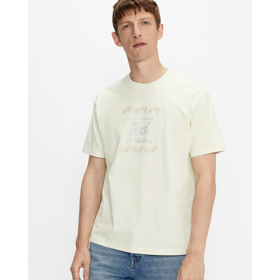 Men Mmb-Codswol-Mib Ss Cross Stitch Tee - Ecru