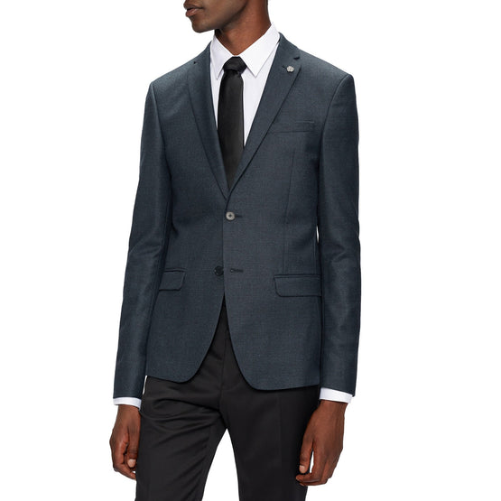 Men Mps-Ardenjs-Slim Fit Textured Suit Jacket - Navy