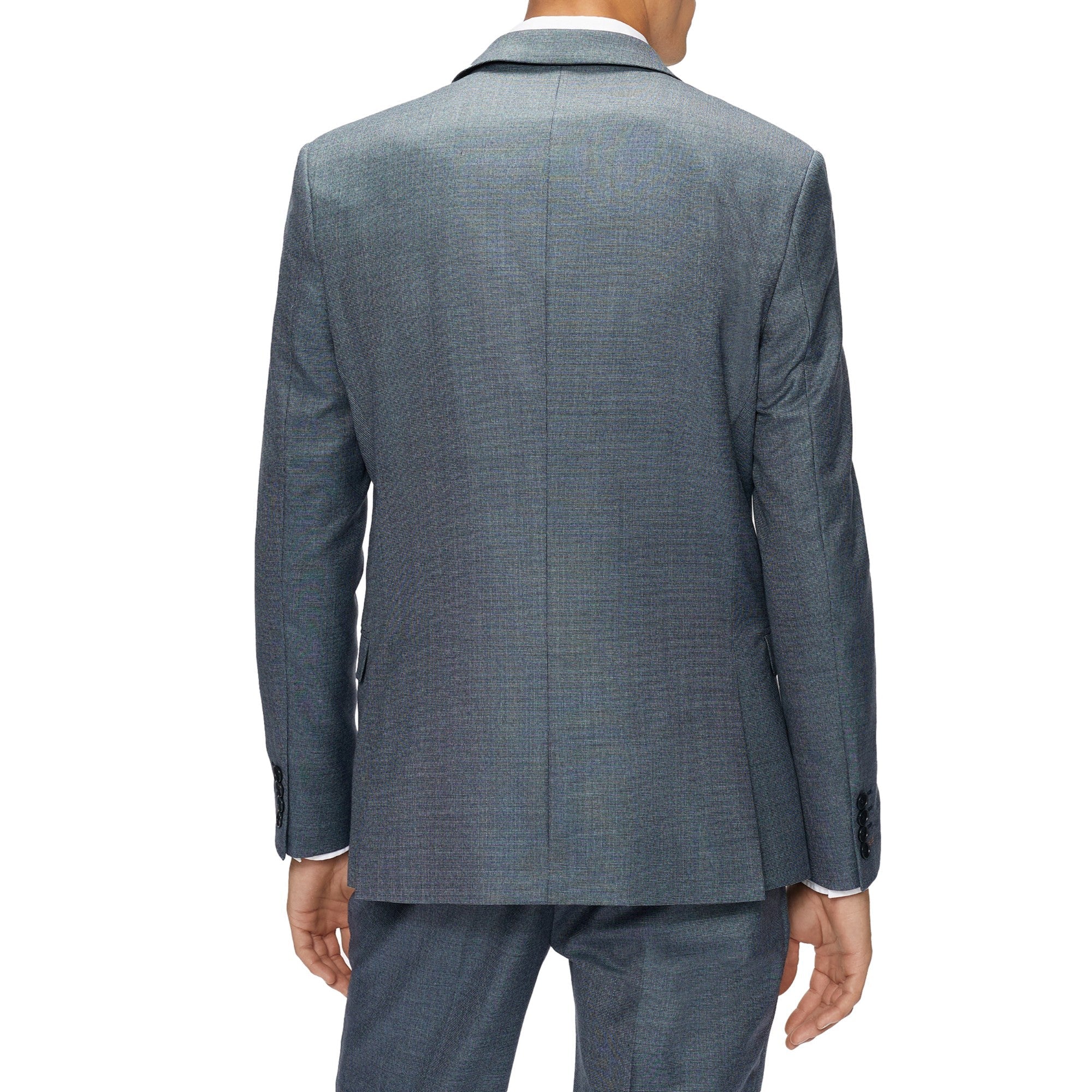 Men Mps-Darlyjs-Slim Fit Textured Suit Jacket - Blue