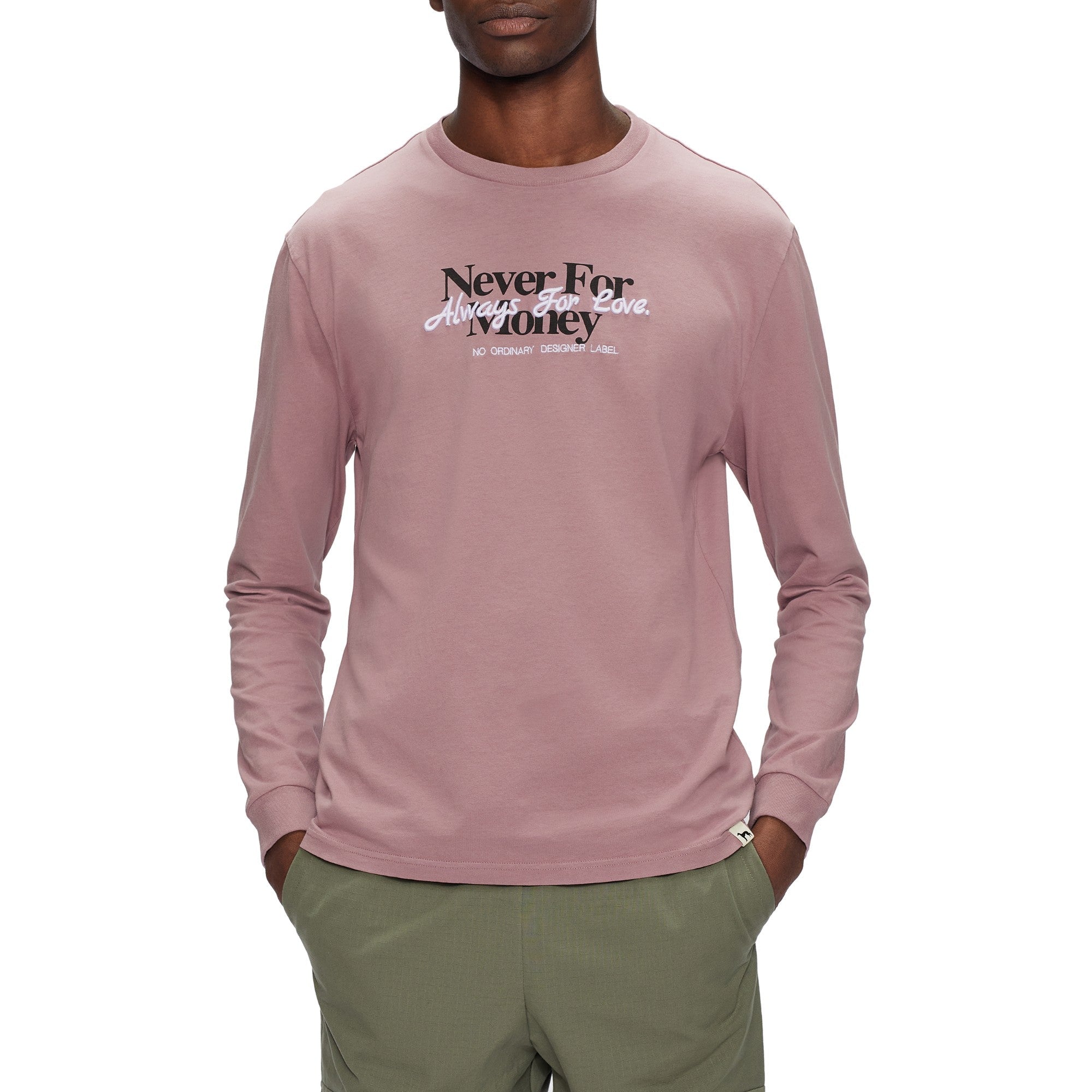 Men Mmb-Nfm-Mib Graphic Print Ls Tee - Mid-Pink