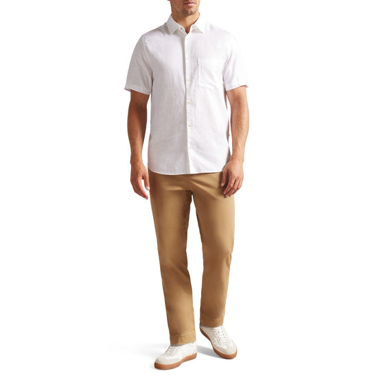 Men Mma-Addle-Ss Linen Shirt - White