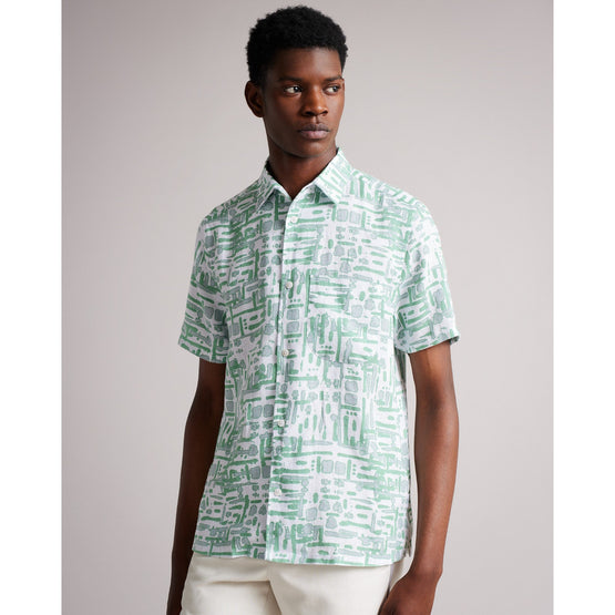 Men Mma-Compter-Ss Revere Printed Shirt - Green
