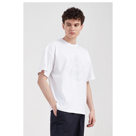 Men Mmb-Wandwa-Short Sleeve Box Fit Graphic T-Shirt - White
