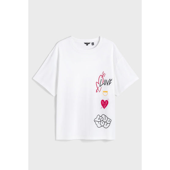 Men Mmb-Valents-Multi-Printst-Shirt - White