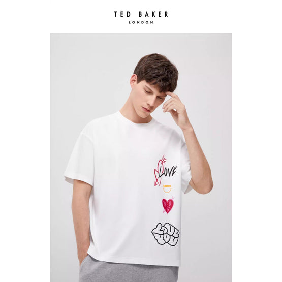 Men Mmb-Valents-Multi-Printst-Shirt - White