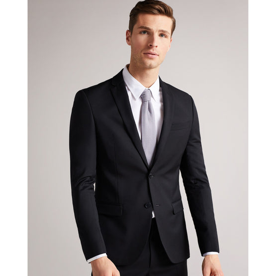 Men Mps-Dundejs-Slim Black Twill Suit Jacket - Black