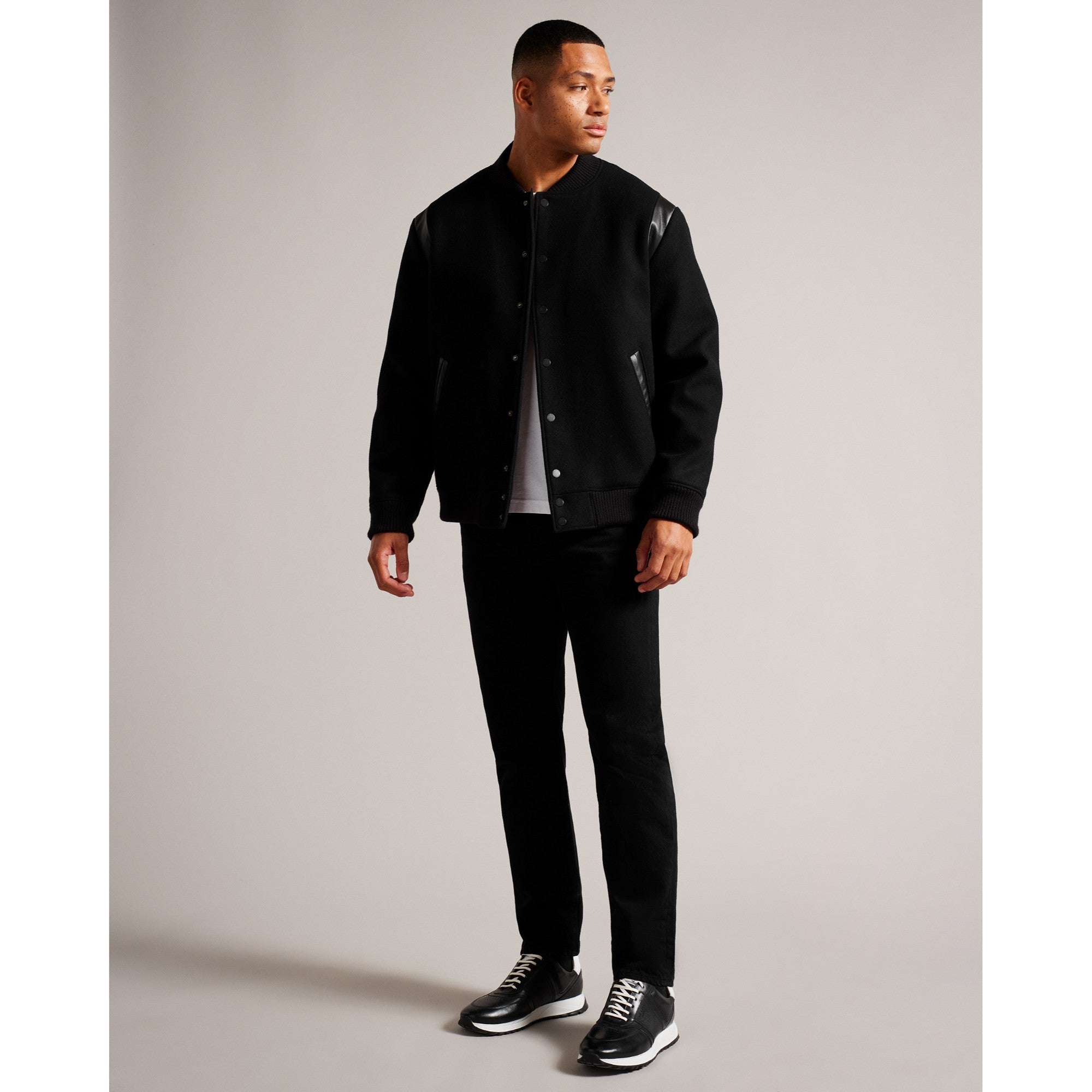 Men Mmo-Dacre-Varsity Bomber - Black