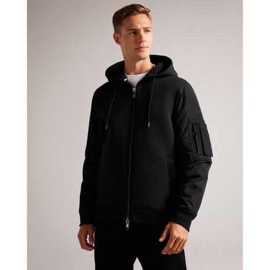 Men Mmb-Easter-Ls Zip Through Hooded Bomber - Black