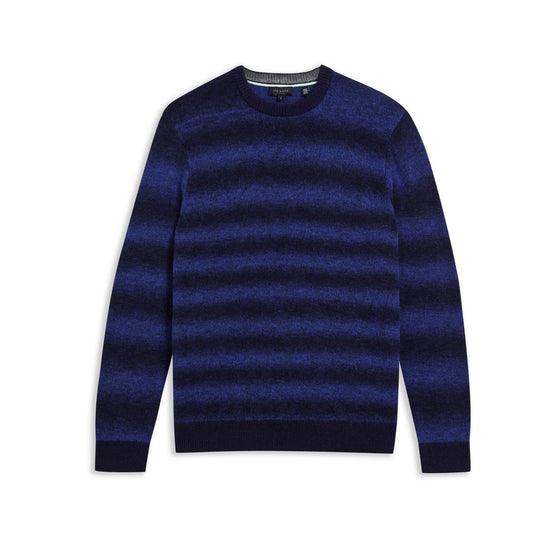 Men Mmk-Abulti-Ls Regular Striped Crew Neck - Blue