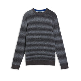 Men Mmk-Abulti-Ls Regular Striped Crew Neck - Lt-Grey