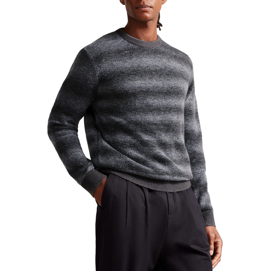 Men Mmk-Abulti-Ls Regular Striped Crew Neck - Lt-Grey