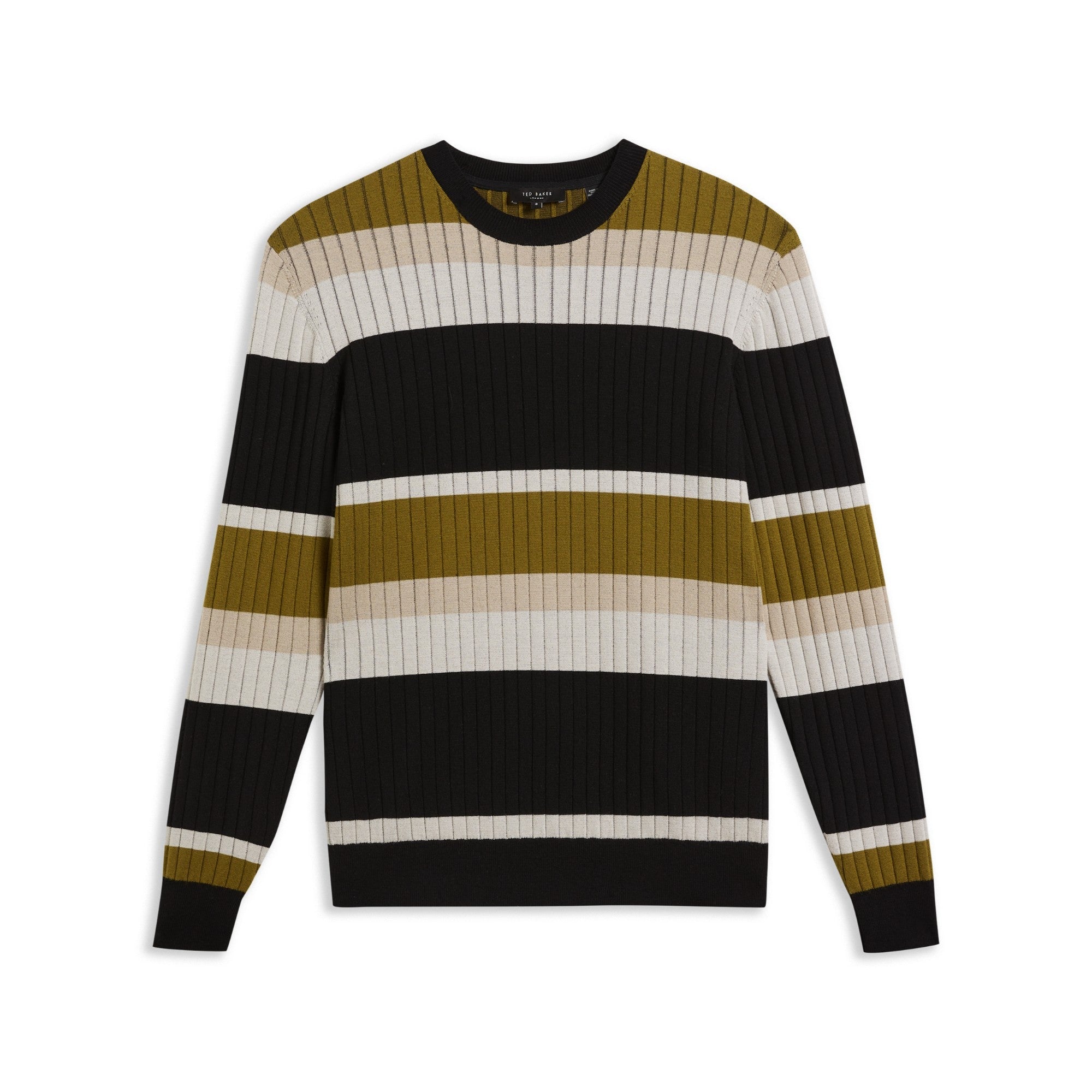 Men Mmk-Array-Ls Regular Striped Crew Neck - Natural