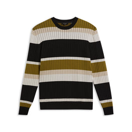 Men Mmk-Array-Ls Regular Striped Crew Neck - Natural