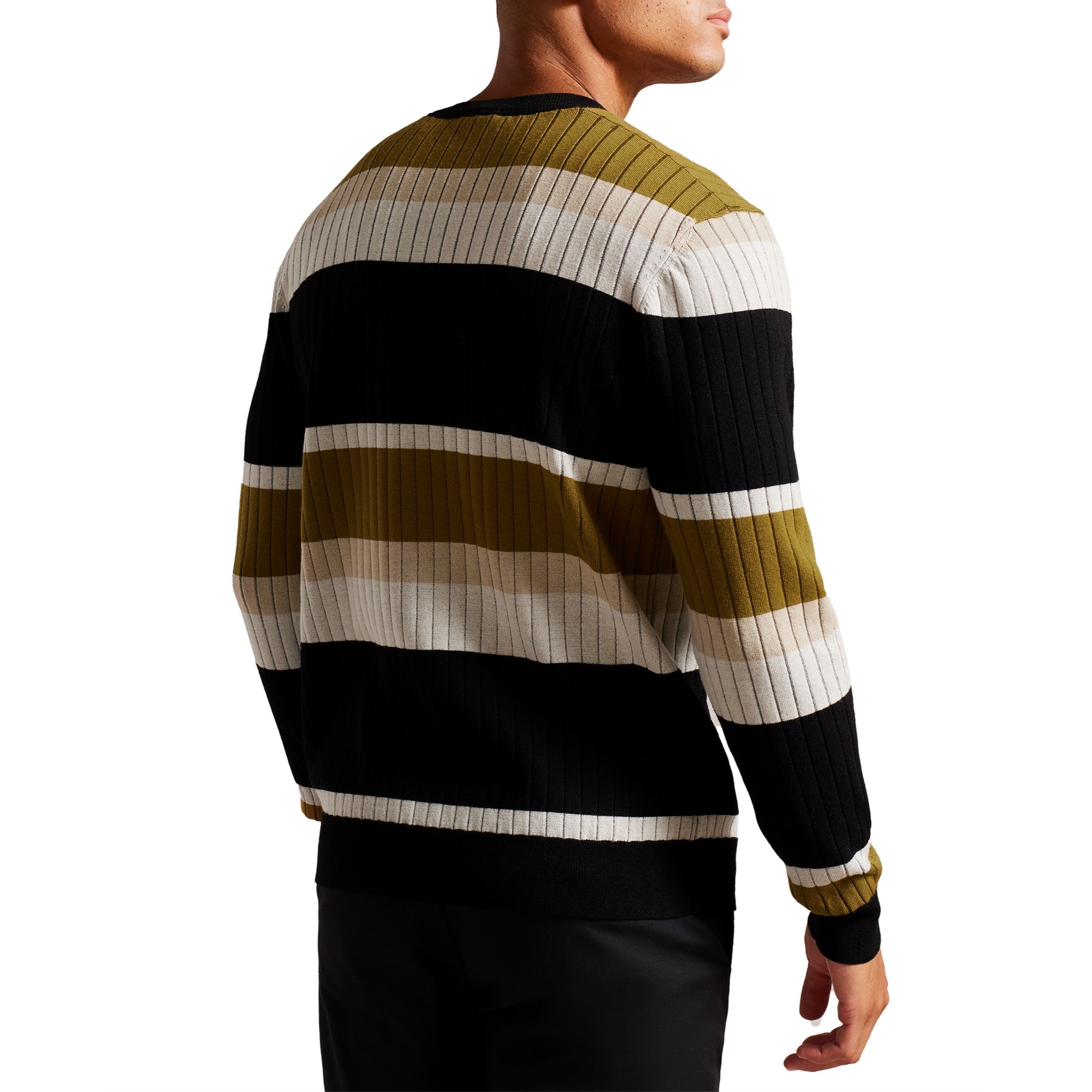 Men Mmk-Array-Ls Regular Striped Crew Neck - Natural