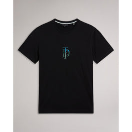 Men Mmb-Achram-Ss Regular Flocked T-Shirt - Black