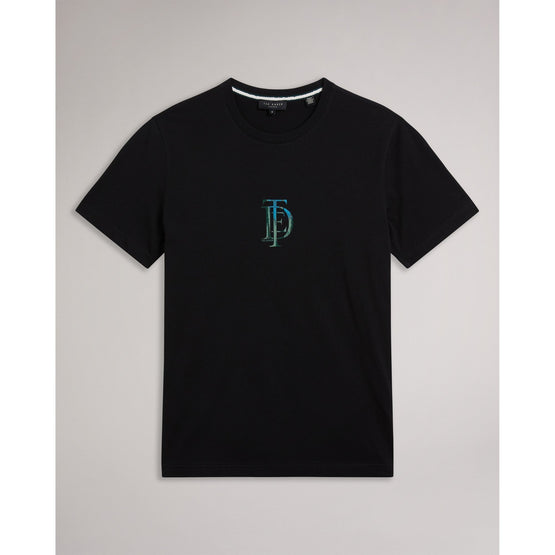 Men Mmb-Achram-Ss Regular Flocked T-Shirt - Black