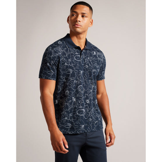 Men Mmb-Holler-Ss Regular Printed Polo - Navy-Blue