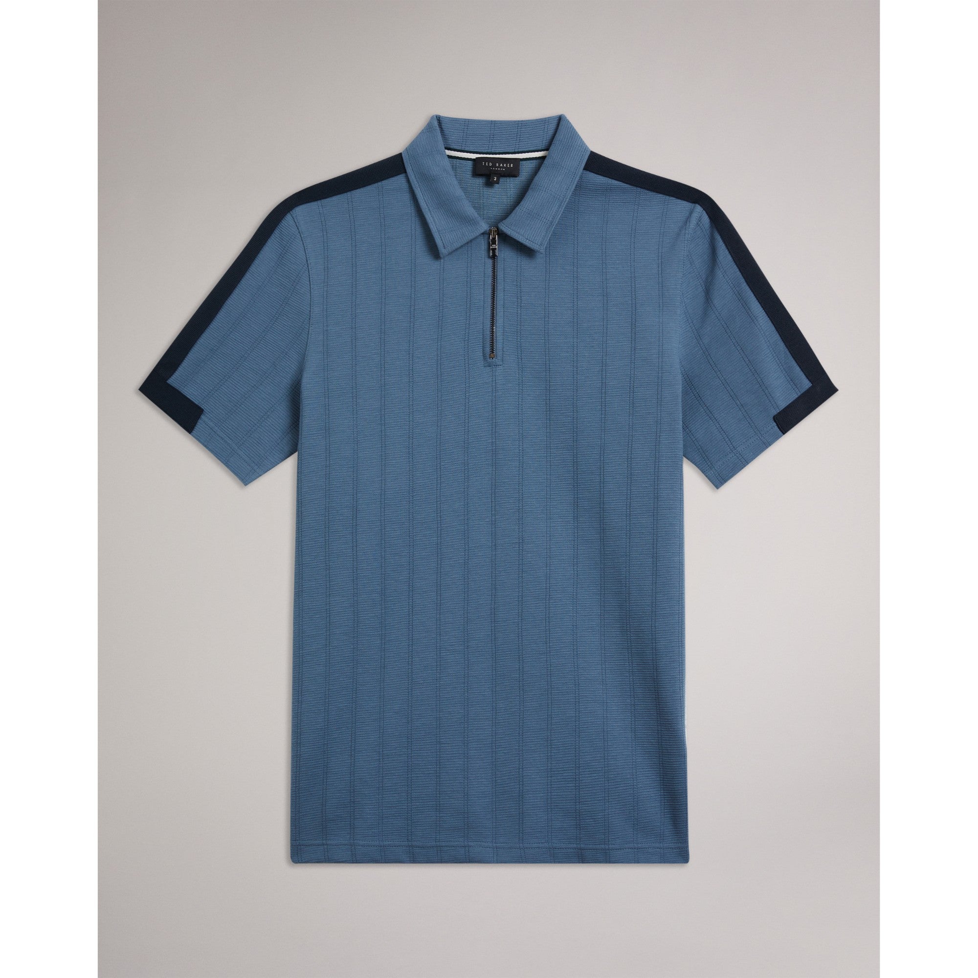 Men Mmb-Abloom-Ss Regular Polo With Zip - Mid-Blue