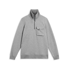 Men Mmb-Ecos-Ls Regular Zip Funnel Neck - Grey