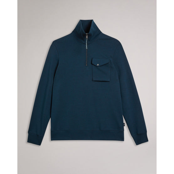Men Mmb-Ecos-Ls Regular Zip Funnel Neck - Navy