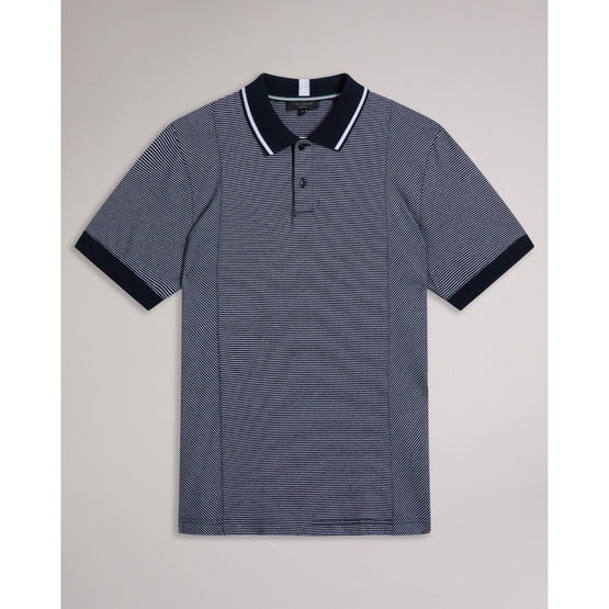 Men Mmb-Taigaa-Ss Regular Striped Panelled Polo - Navy