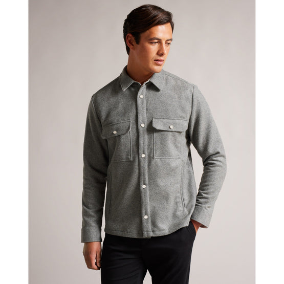 Men Mma-Anderby-Ls Wool Blend Overshirt - Grey