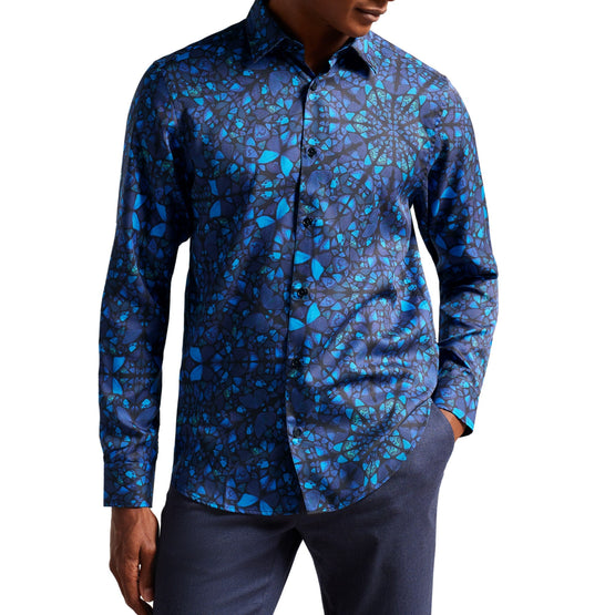 Men Mma-Parlee-Ls Butterfly Print Shirt - Blue