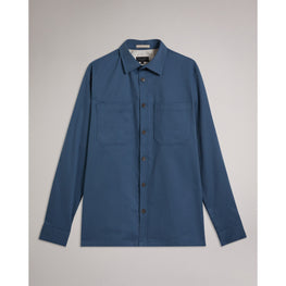 Men Mma-Hasting-Ls Twill Overshirt - Mid-Blue