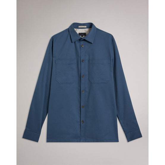Men Mma-Hasting-Ls Twill Overshirt - Mid-Blue