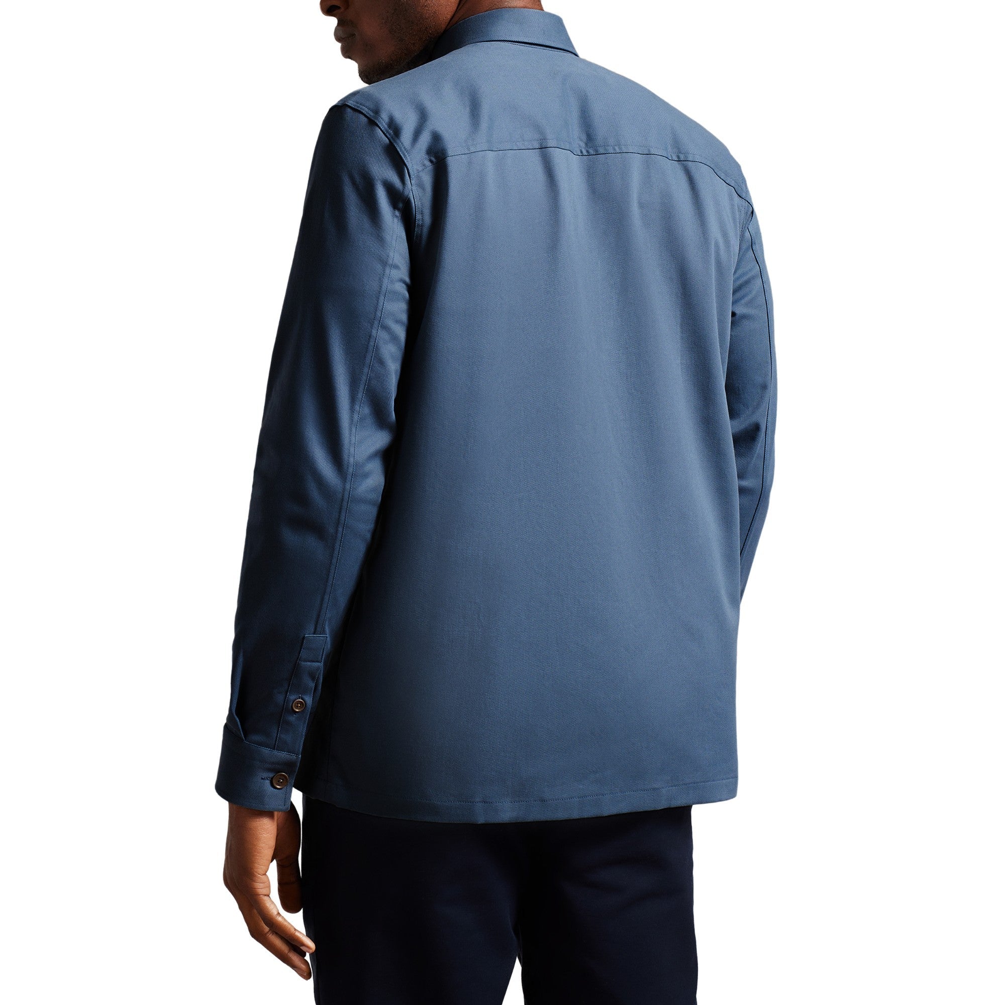 Men Mma-Hasting-Ls Twill Overshirt - Mid-Blue