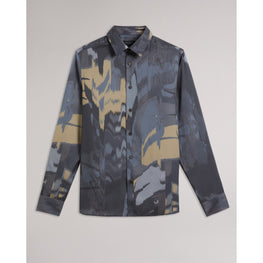 Men Mma-Mordun-Ls Abstract Butterfly Print Shirt - Grey