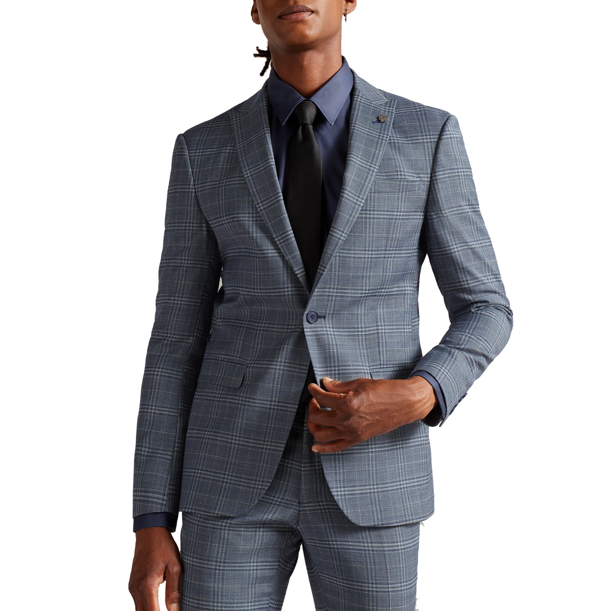 Men Mps-Tulipjs-Check Slim Fit Jacket - Blue