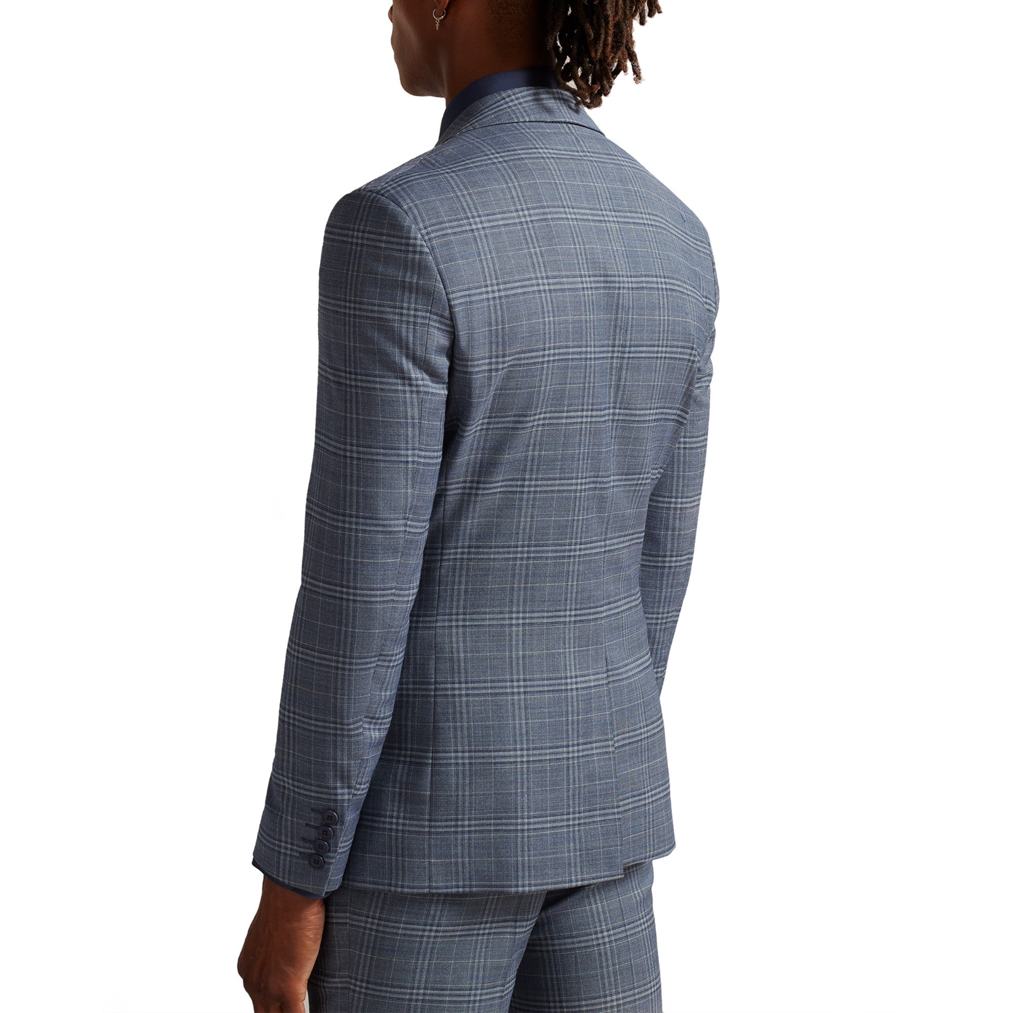 Men Mps-Tulipjs-Check Slim Fit Jacket - Blue