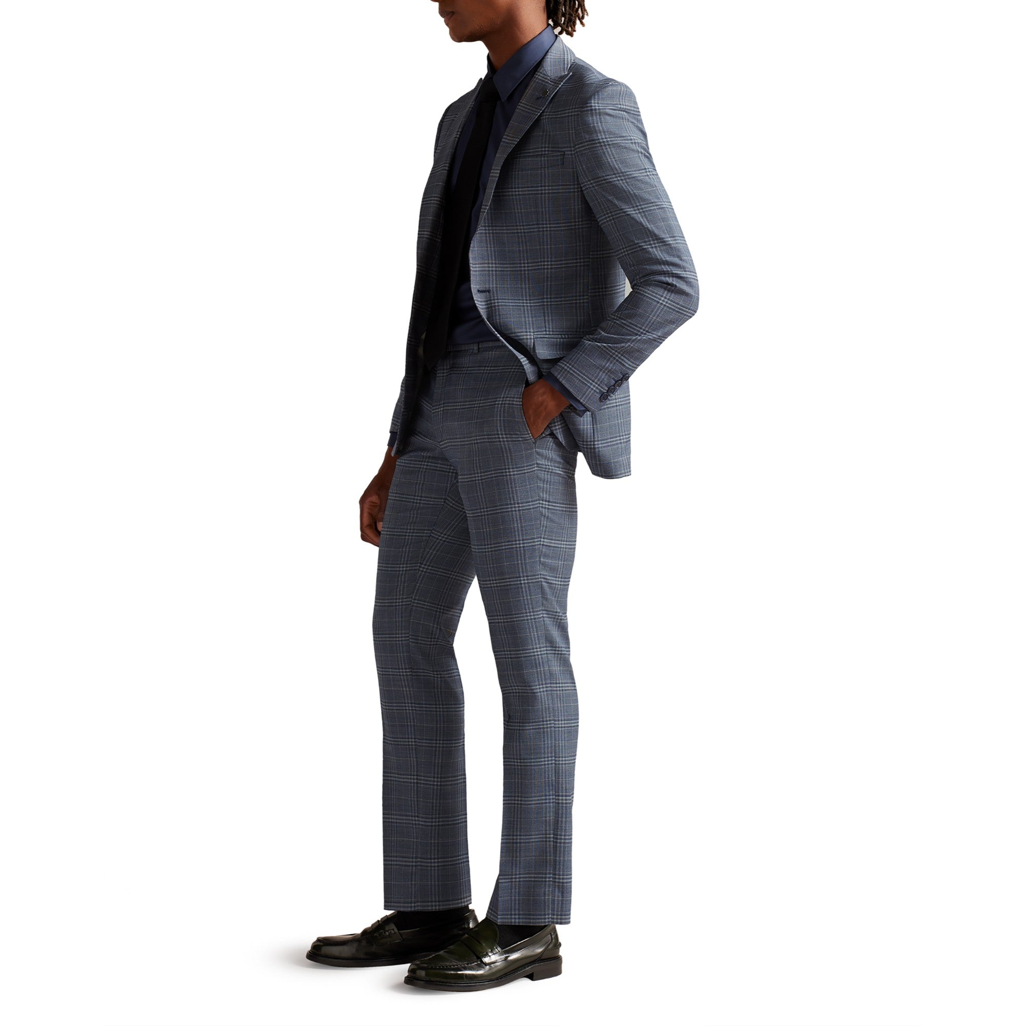 Men Mps-Tulipjs-Check Slim Fit Jacket - Blue