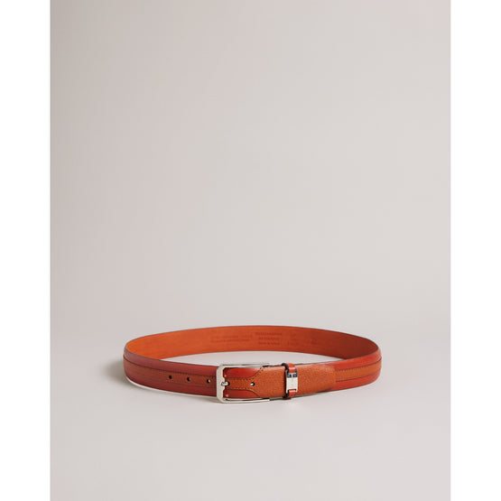 Men Mxz-Siymon-Caviar And Smooth Leather Belt - Tan