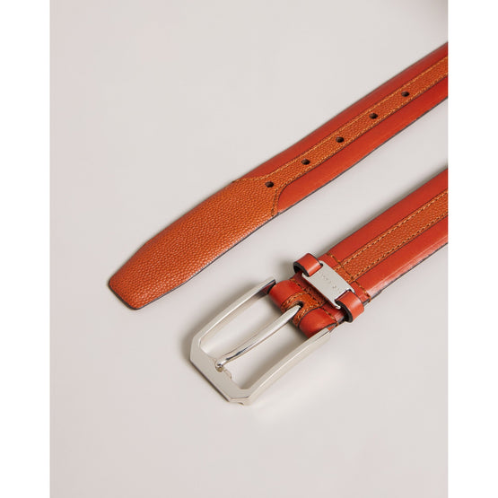 Men Mxz-Siymon-Caviar And Smooth Leather Belt - Tan
