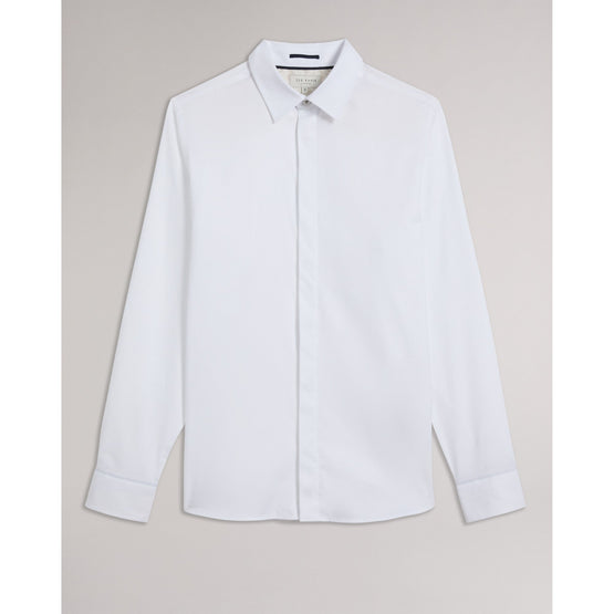 Men Mma-Witone-Ls Woven Herringbone Shirt - White