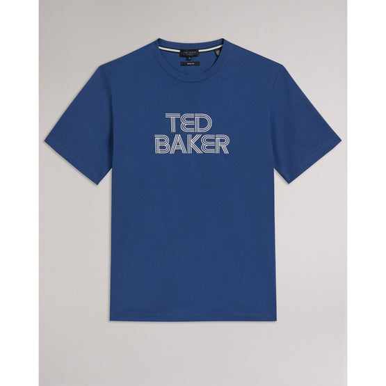 Men Mmb-Kenedy-Ss Regular Fit Branded T-Shirt - Dk-Blue