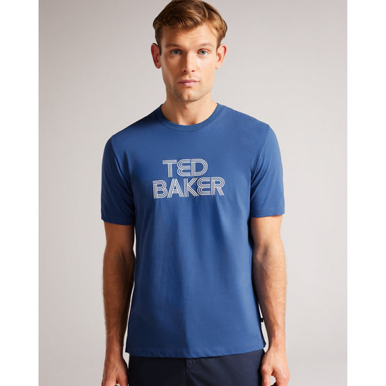 Men Mmb-Kenedy-Ss Regular Fit Branded T-Shirt - Dk-Blue