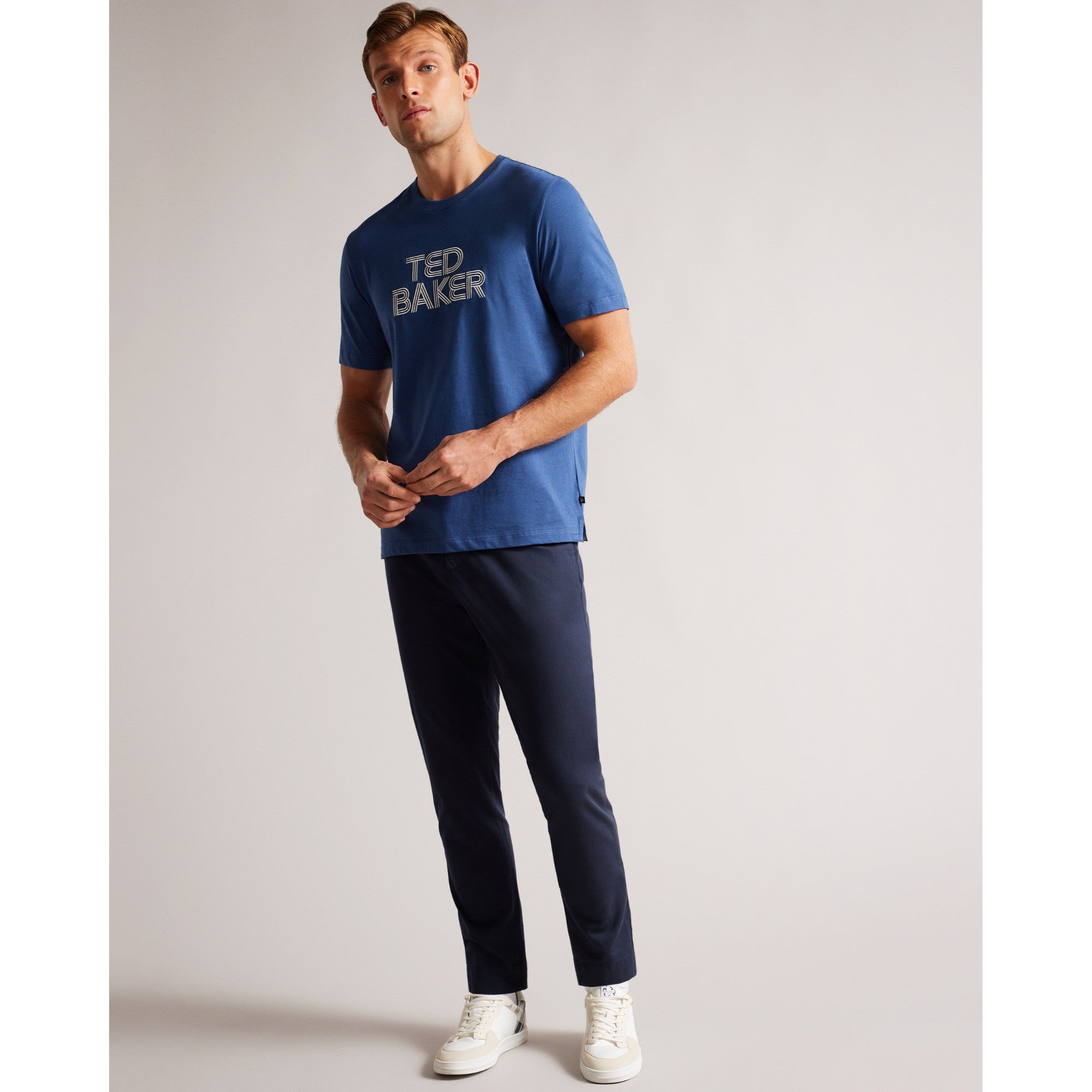 Men Mmb-Kenedy-Ss Regular Fit Branded T-Shirt - Dk-Blue