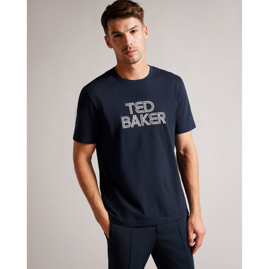 Men Mmb-Kenedy-Ss Regular Fit Branded T-Shirt - Navy
