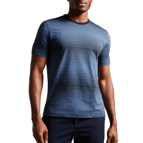 Men Mmb-Ronete-Ss Regular Fit Geo T-Shirt - Dk-Blue