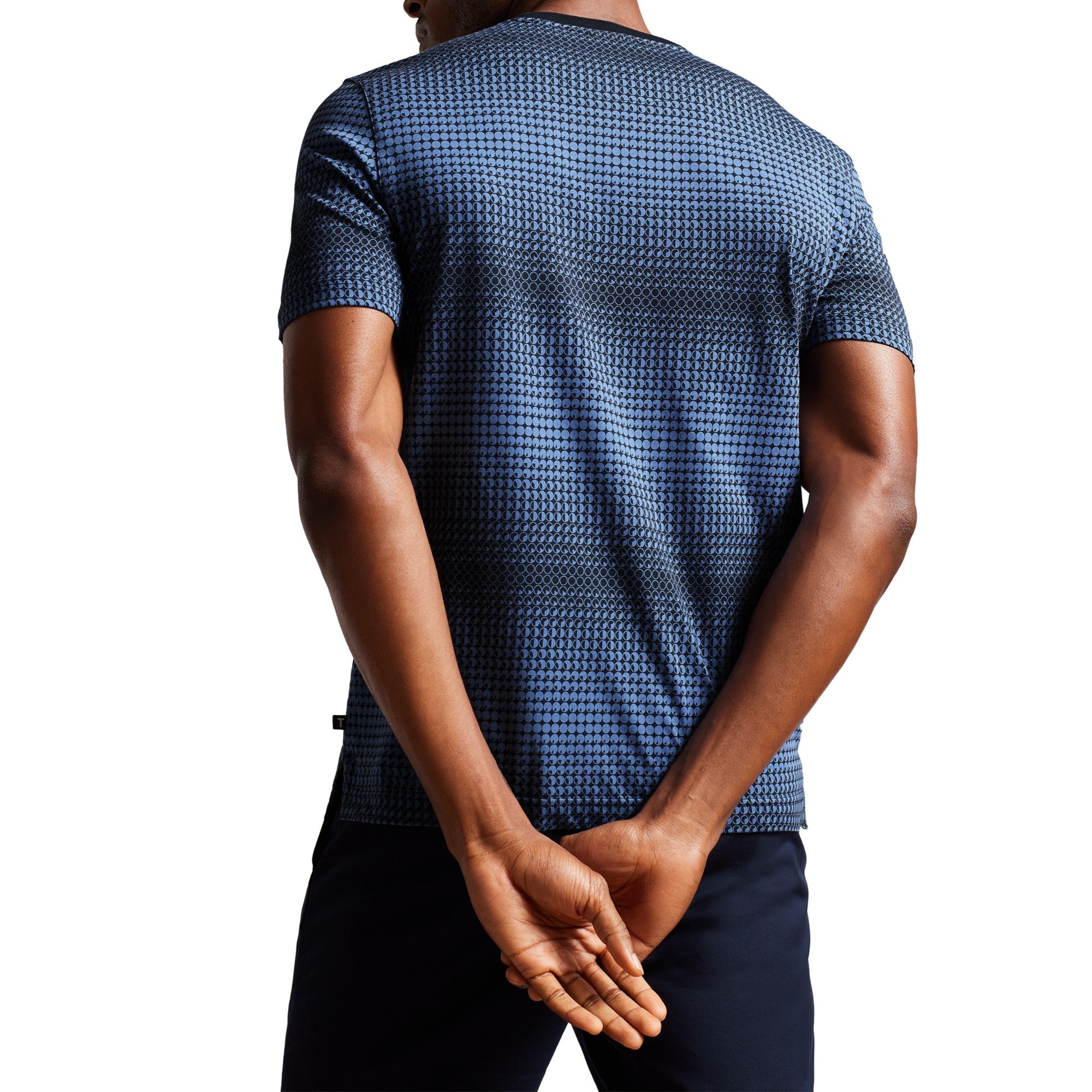 Men Mmb-Ronete-Ss Regular Fit Geo T-Shirt - Dk-Blue