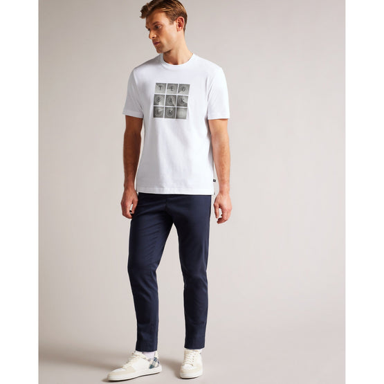 Men Mmb-Farow-Ss Regular Fit Branded T-Shirt - White