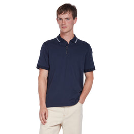 Men Mmb-Pallen-Ss Regular Fit Zip Polo - Navy