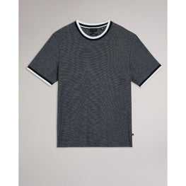 Men Mmb-Bowker-Ss Regular Fit Textured T-Shirt - Navy