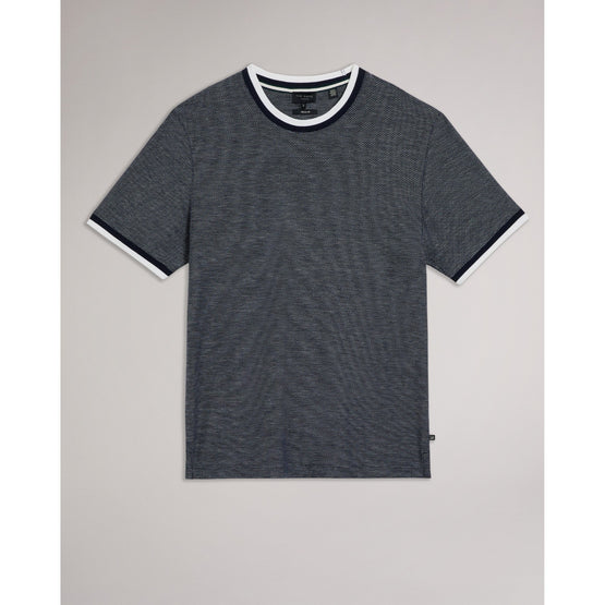 Men Mmb-Bowker-Ss Regular Fit Textured T-Shirt - Navy
